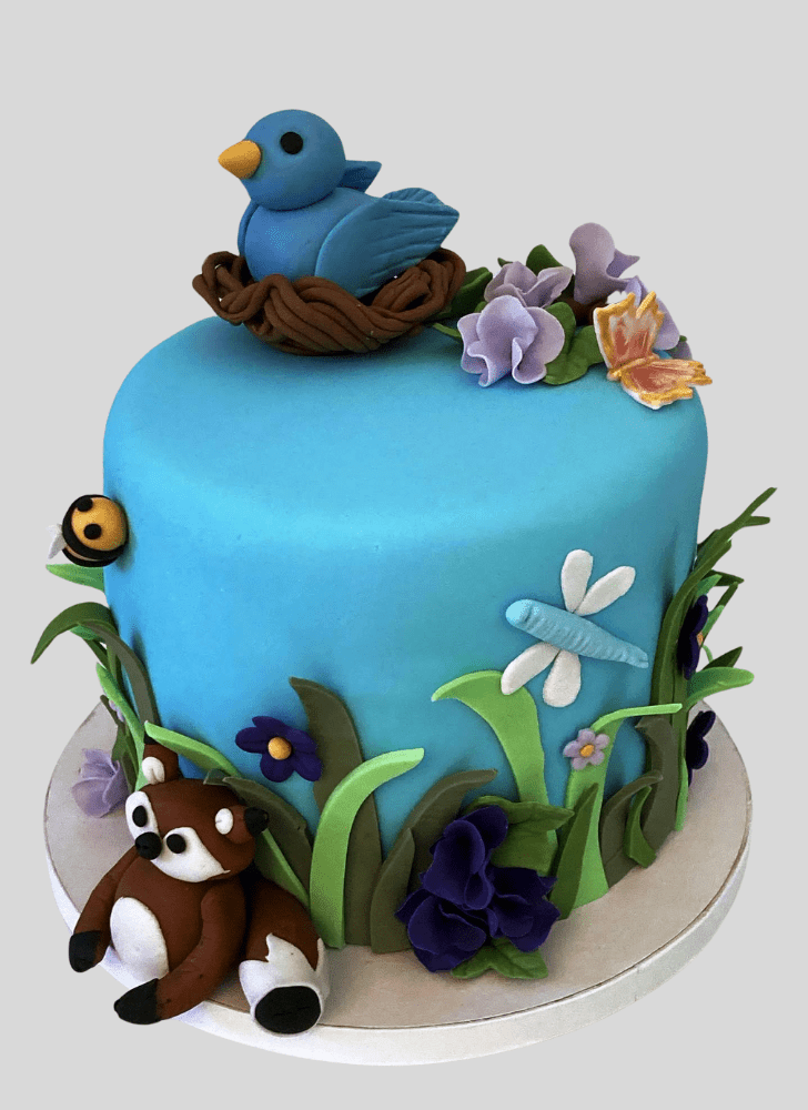 Wonderful Blue Bird Cake Design