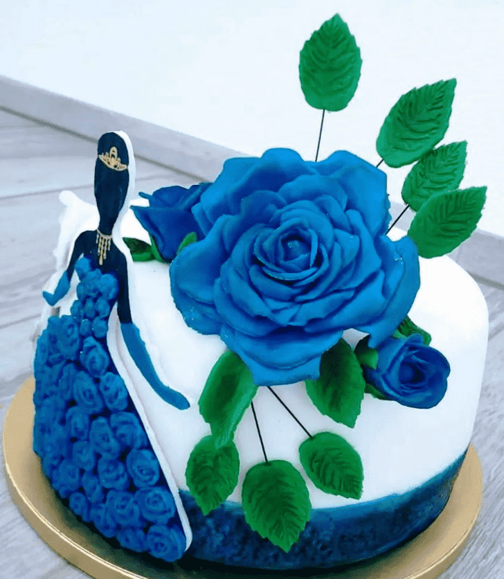 Adorable Blue Rose Cake