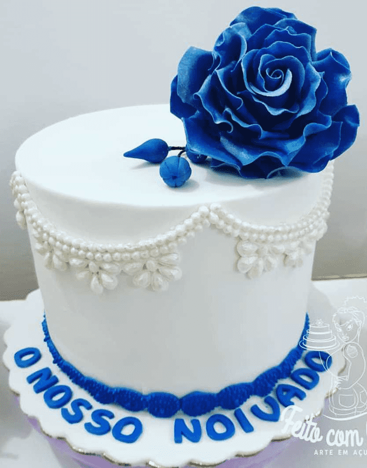 Dazzling Blue Rose Cake