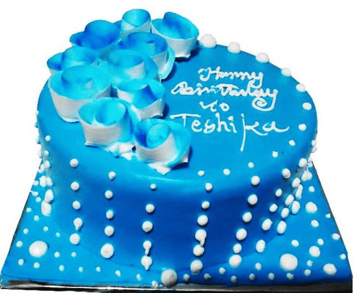 Delightful Blue Rose Cake