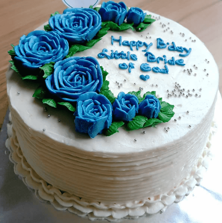 Excellent Blue Rose Cake