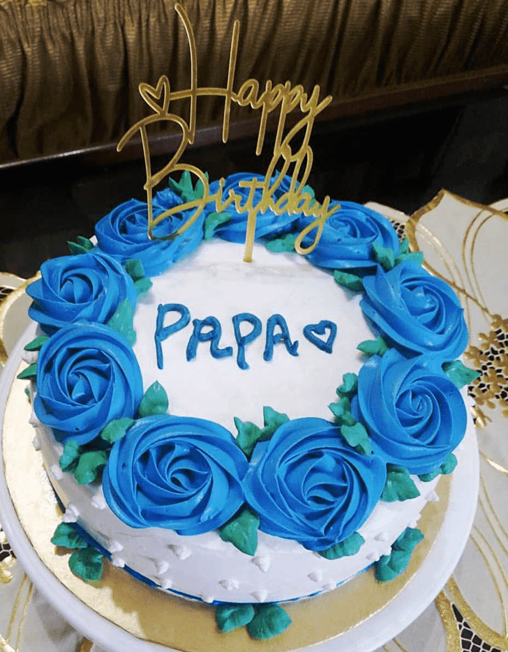 Exquisite Blue Rose Cake