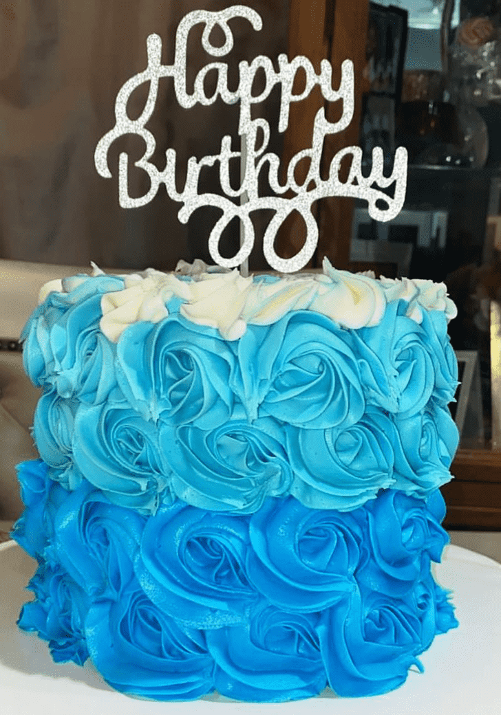 Fine Blue Rose Cake