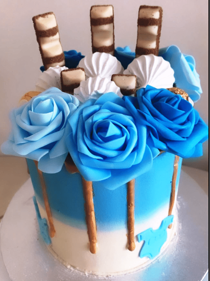 Handsome Blue Rose Cake