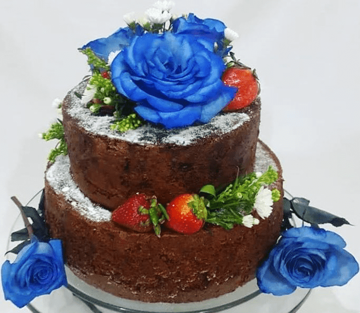 Lovely Blue Rose Cake Design