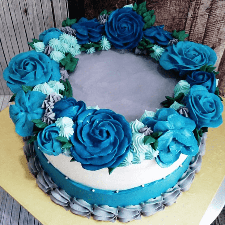 Magnetic Blue Rose Cake