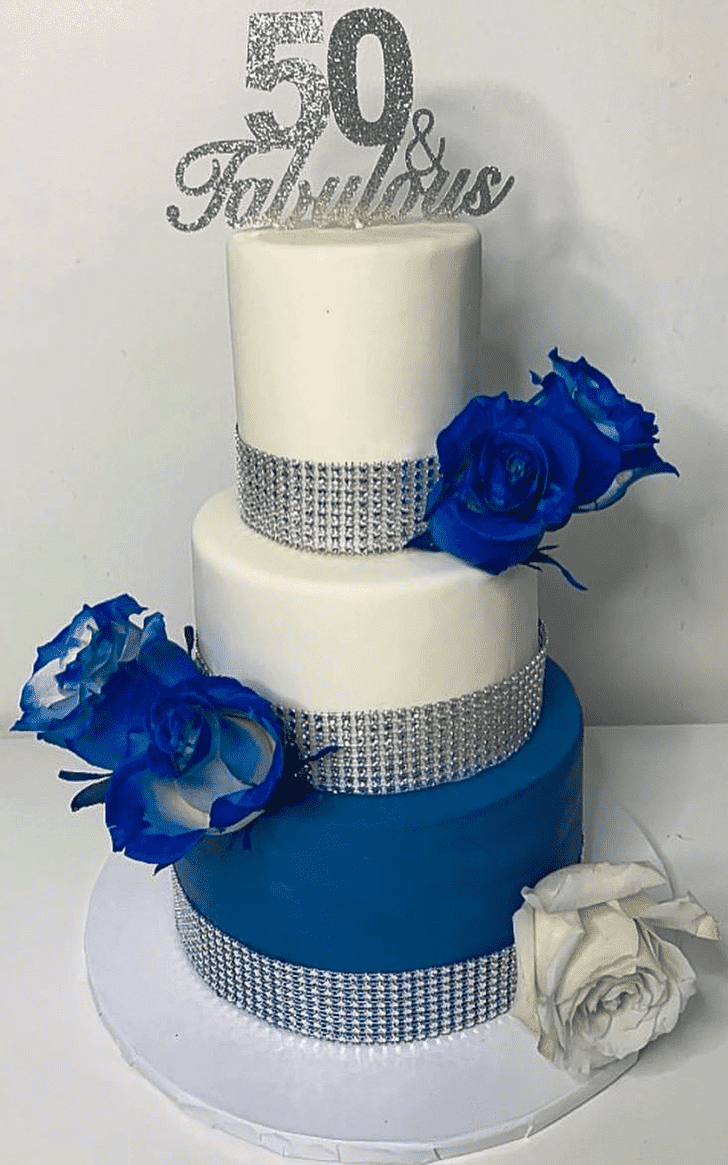 Resplendent Blue Rose Cake