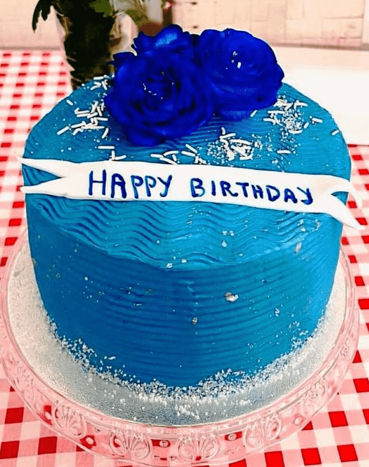 Shapely Blue Rose Cake