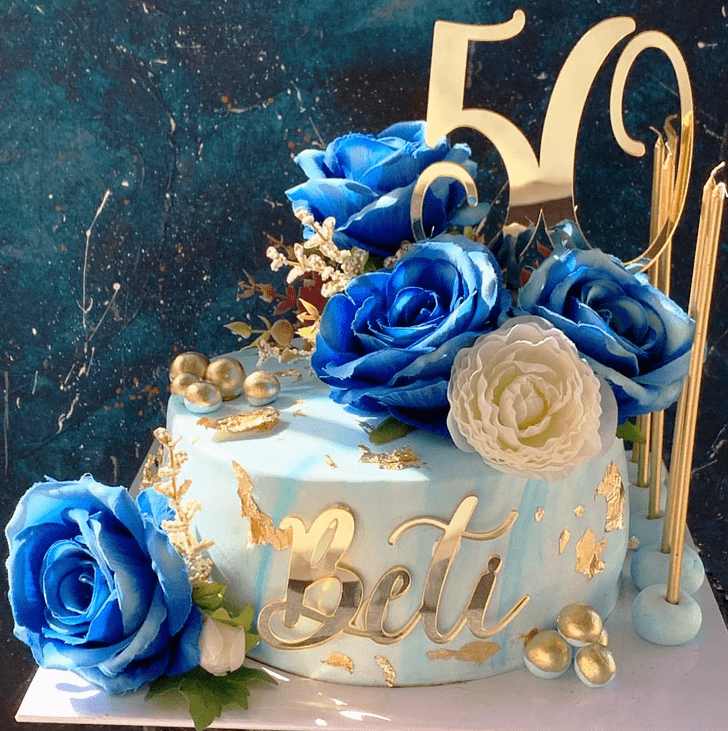 Stunning Blue Rose Cake