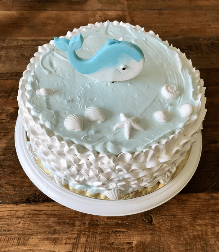 Adorable Blue Whale Cake