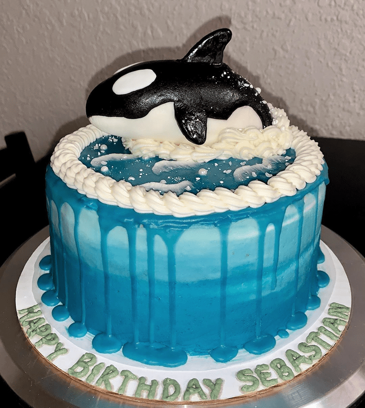 Alluring Blue Whale Cake