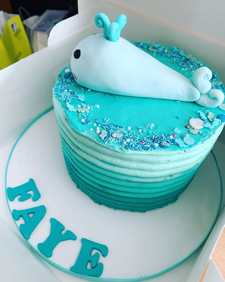 Elegant Blue Whale Cake