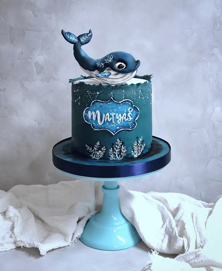 Graceful Blue Whale Cake