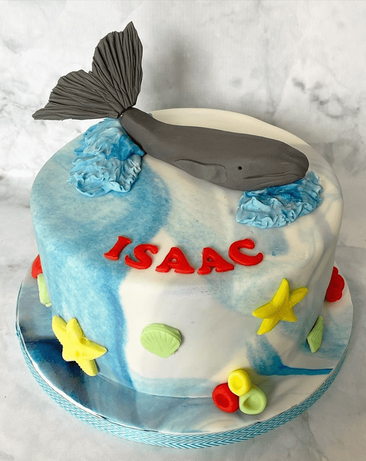 Lovely Blue Whale Cake Design