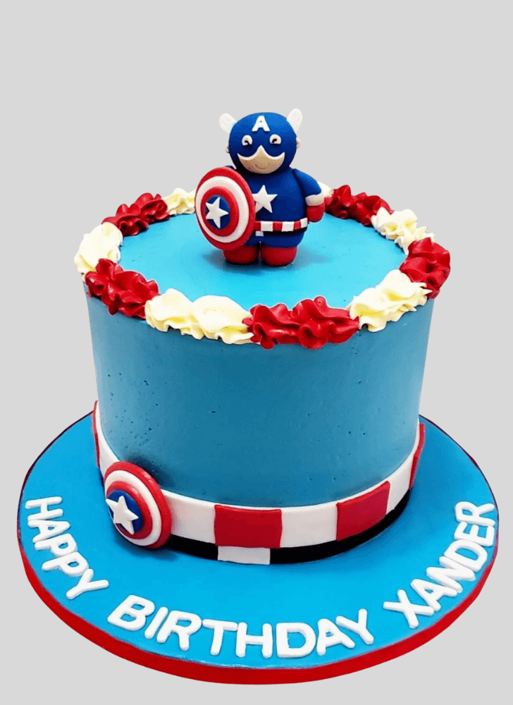 Lovely Captain America Cake Design