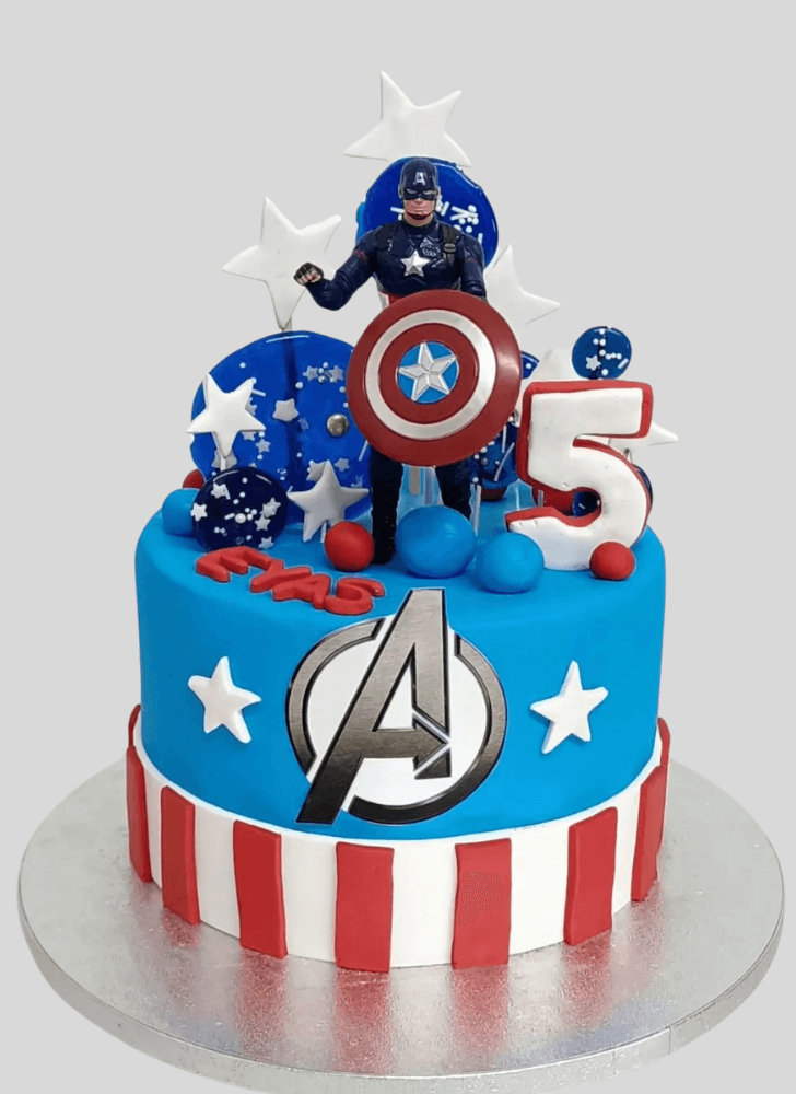 Wonderful Captain America Cake Design