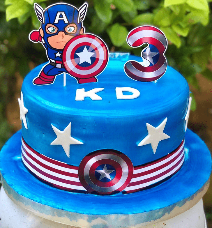Admirable Captain America Cake Design