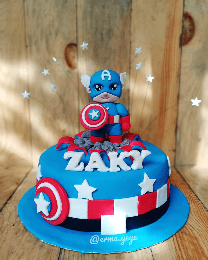 Excellent Captain America Cake