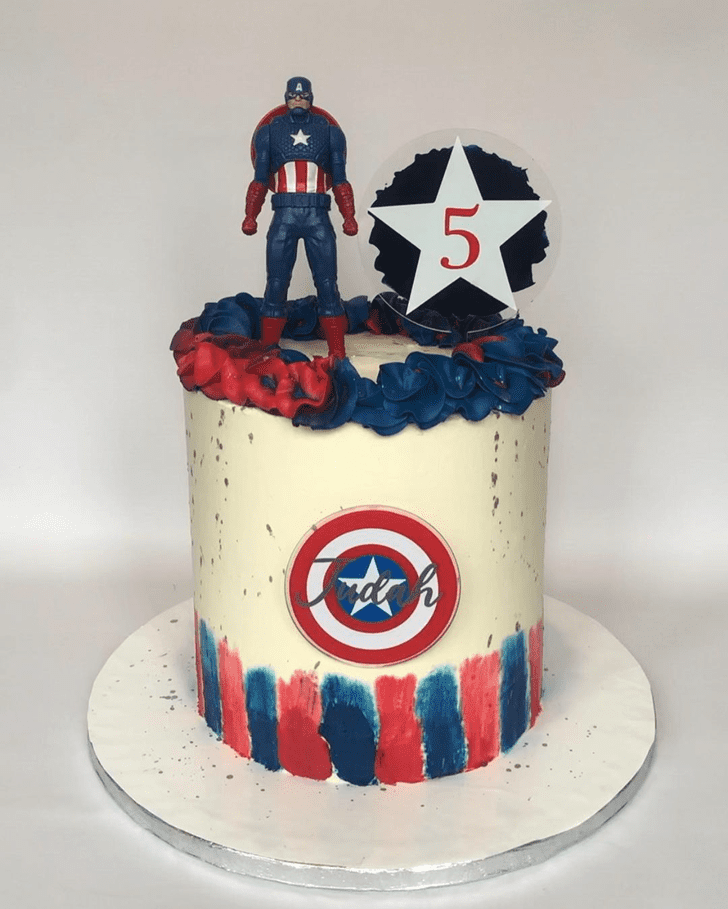 Inviting Captain America Cake