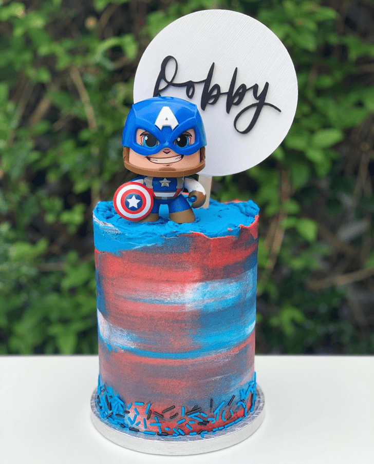 Lovely Captain America Cake Design