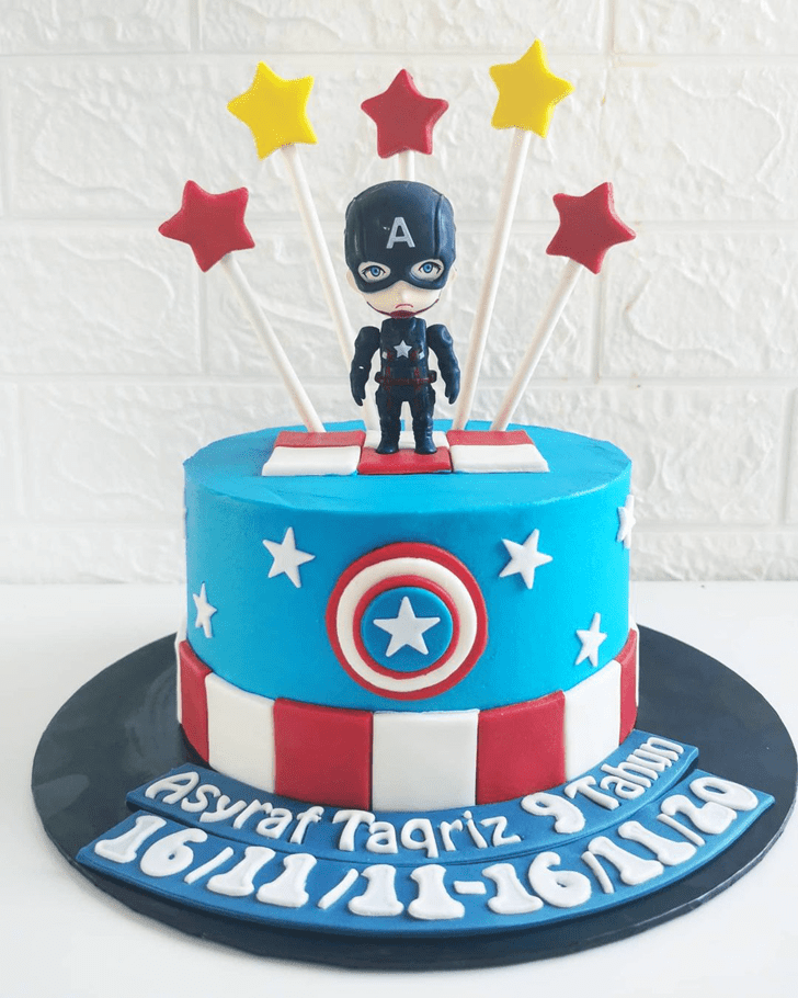 Pleasing Captain America Cake
