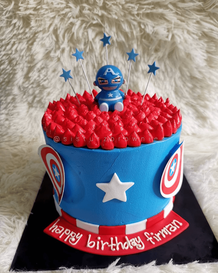 Shapely Captain America Cake