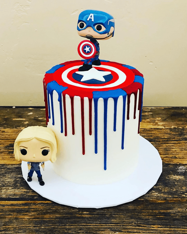 Wonderful Captain America Cake Design