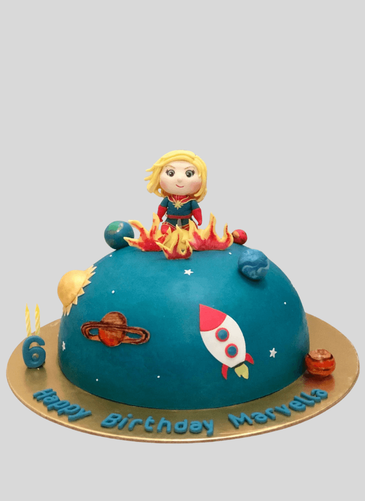 Admirable Captain Marvel Cake Design