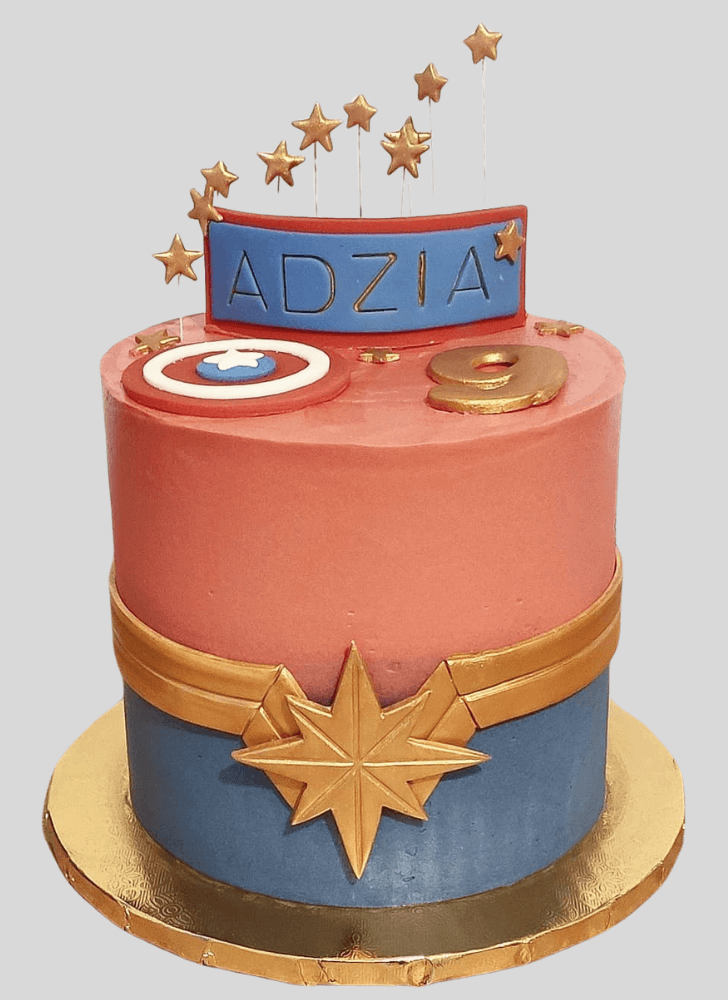 Cute Captain Marvel Cake
