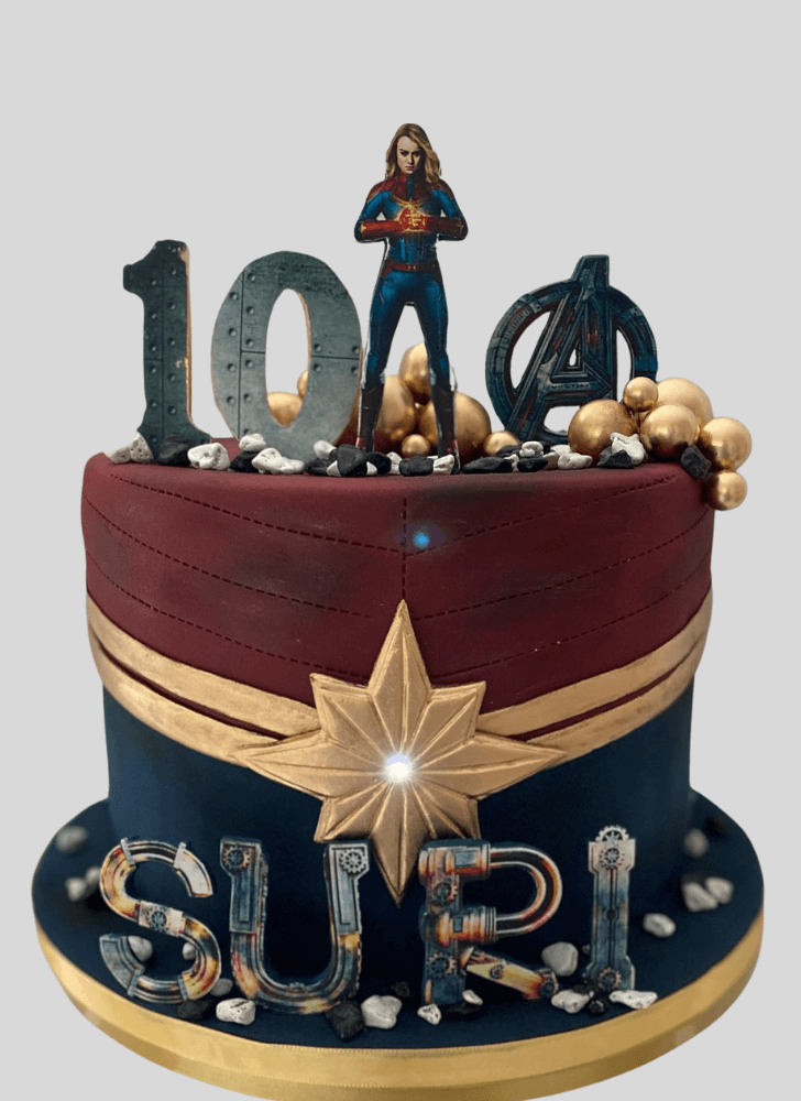 Dazzling Captain Marvel Cake
