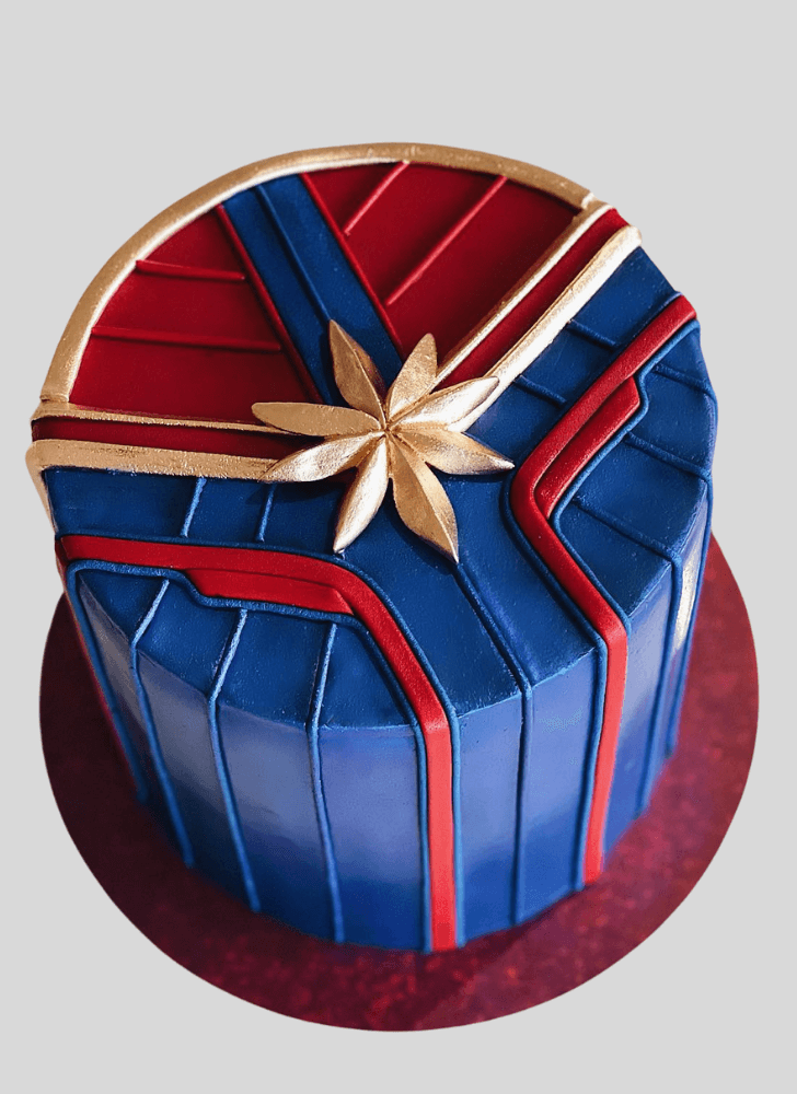 Delicate Marvele Captain Marvel Cake