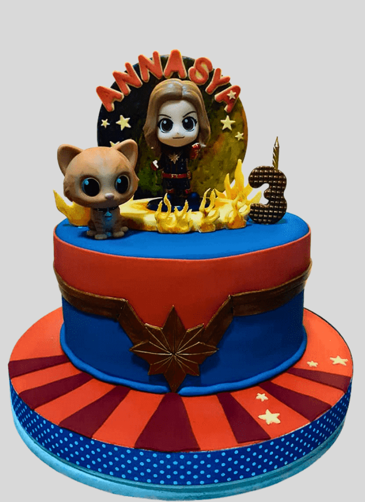 Magnetic Captain Marvel Cake
