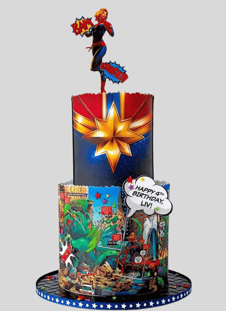 Mesmeric Captain Marvel Cake