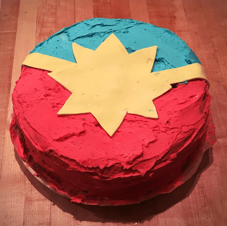 Admirable Captain Marvel Cake Design