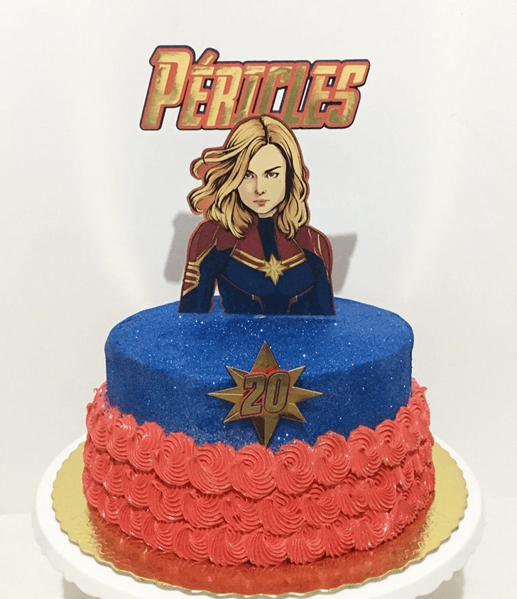 Beauteous Captain Marvel Cake