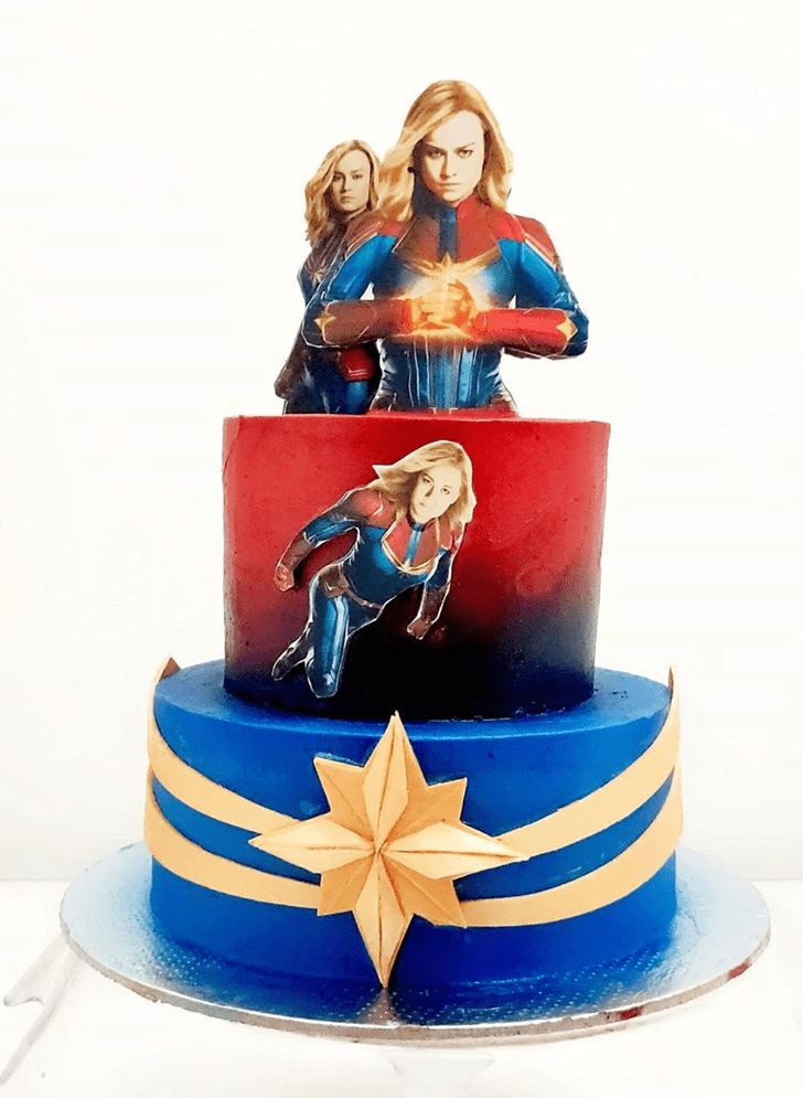 Dazzling Captain Marvel Cake