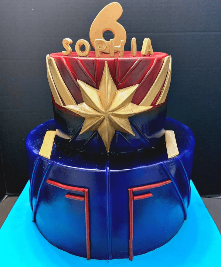 Delicate Marvele Captain Marvel Cake
