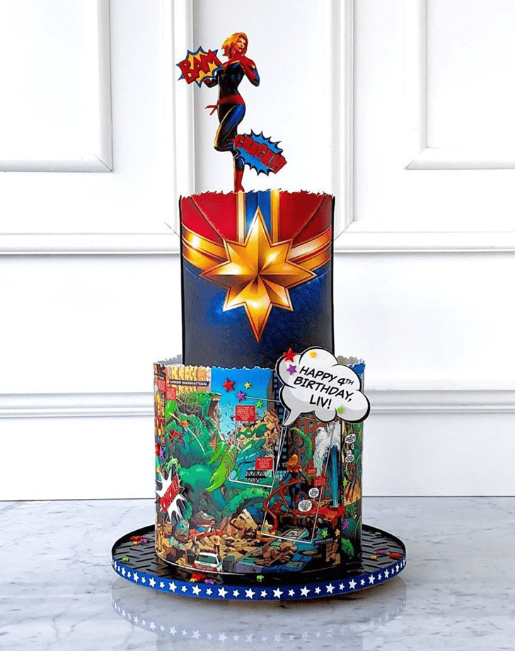 Magnetic Captain Marvel Cake