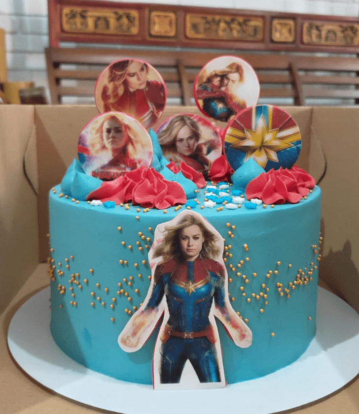 Mesmeric Captain Marvel Cake