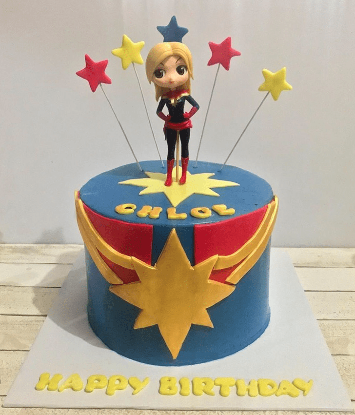 Wonderful Captain Marvel Cake Design