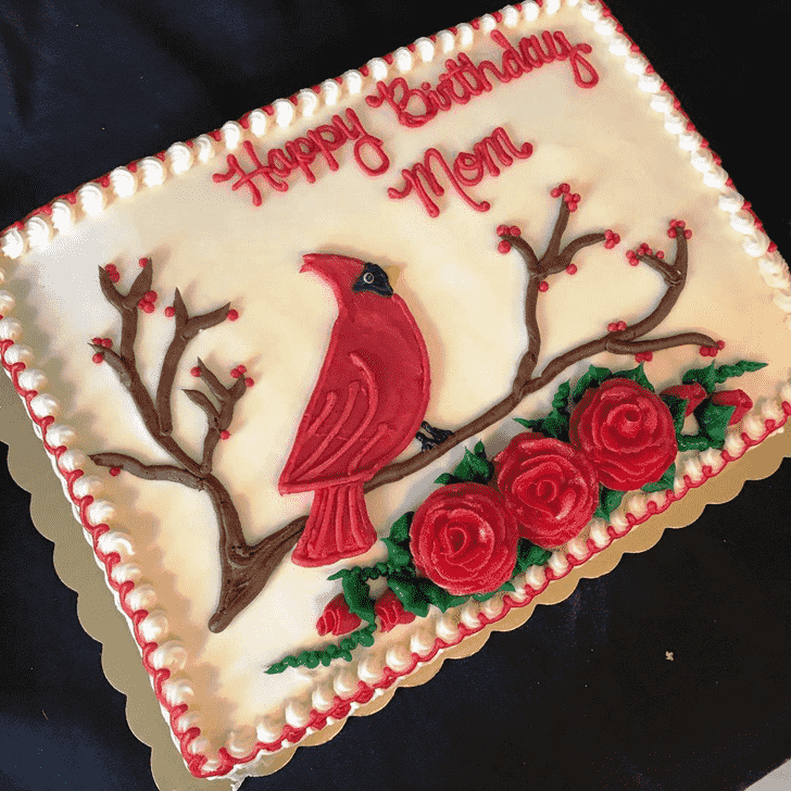 Charming Cardinal Cake