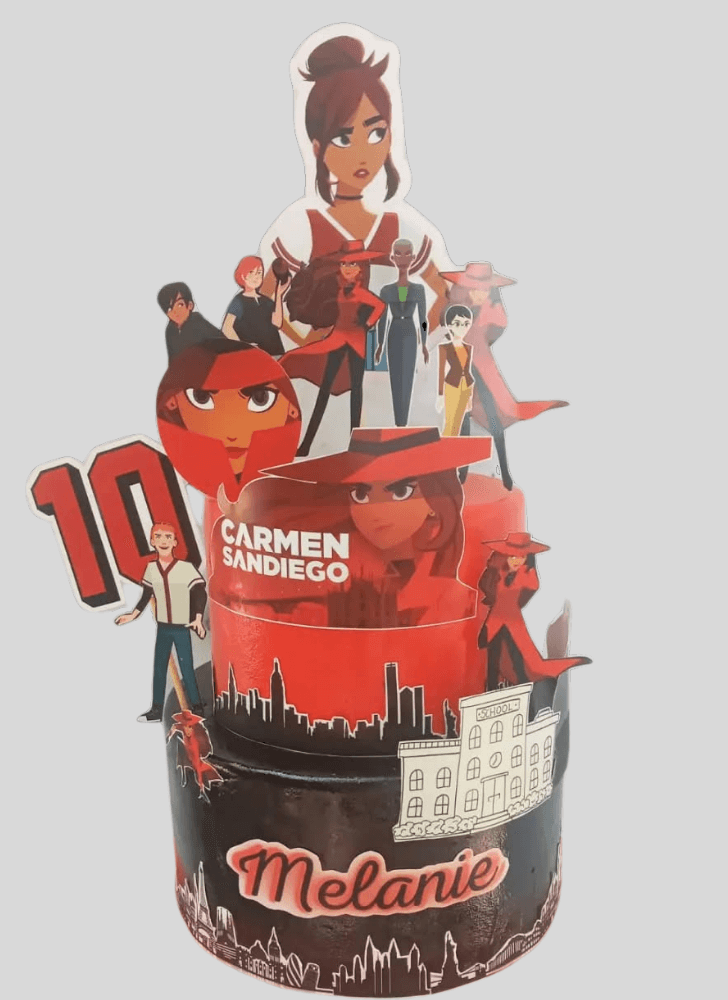 Alluring Carmen Sandiego Cake