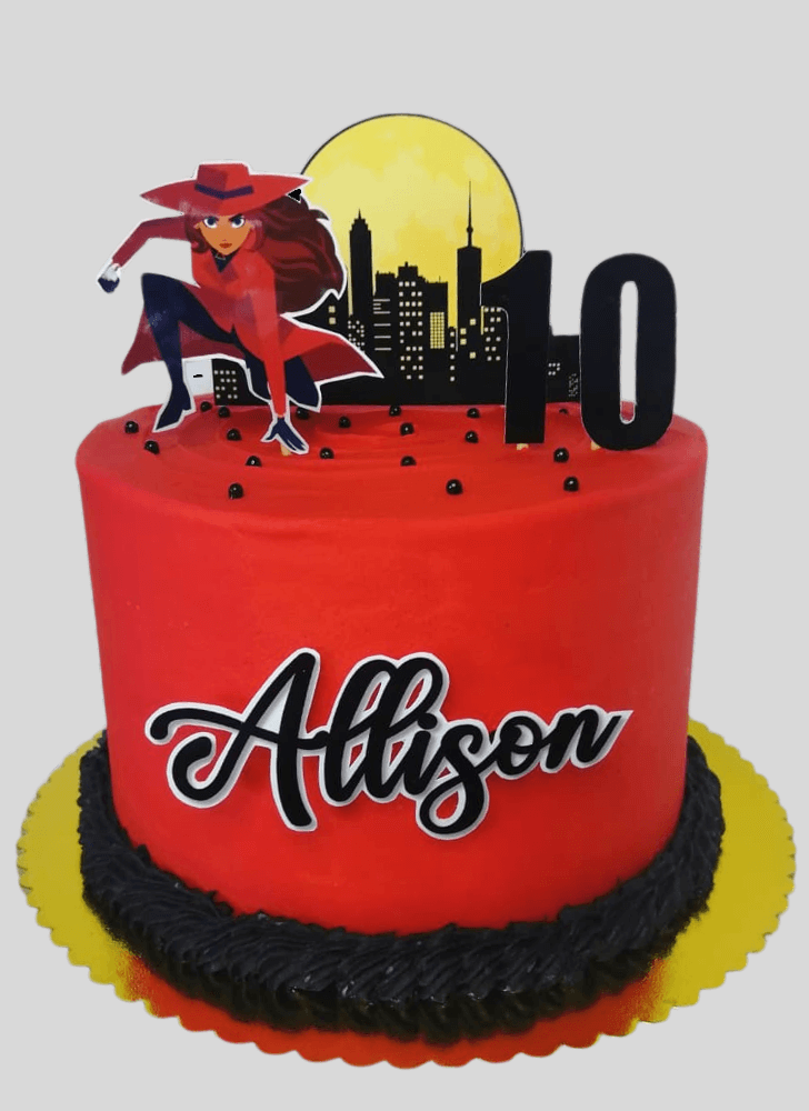Bewitching Carmen Sandiego Cake