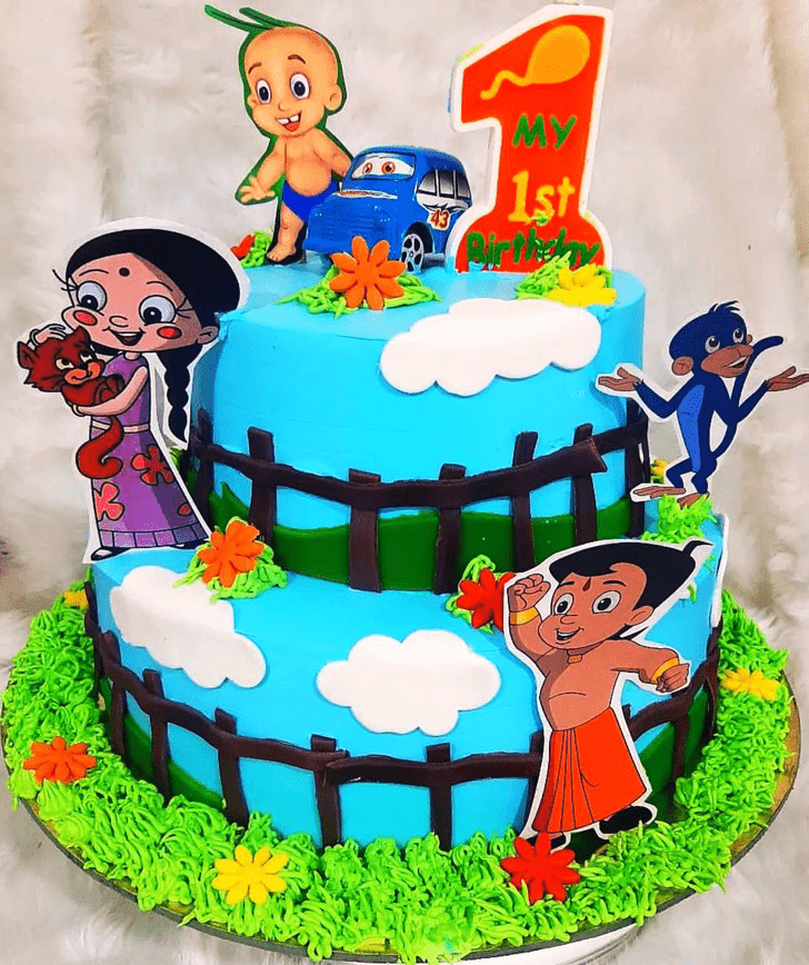 CHOTA BHEEM CAKE - Decorated Cake by purbaja - CakesDecor