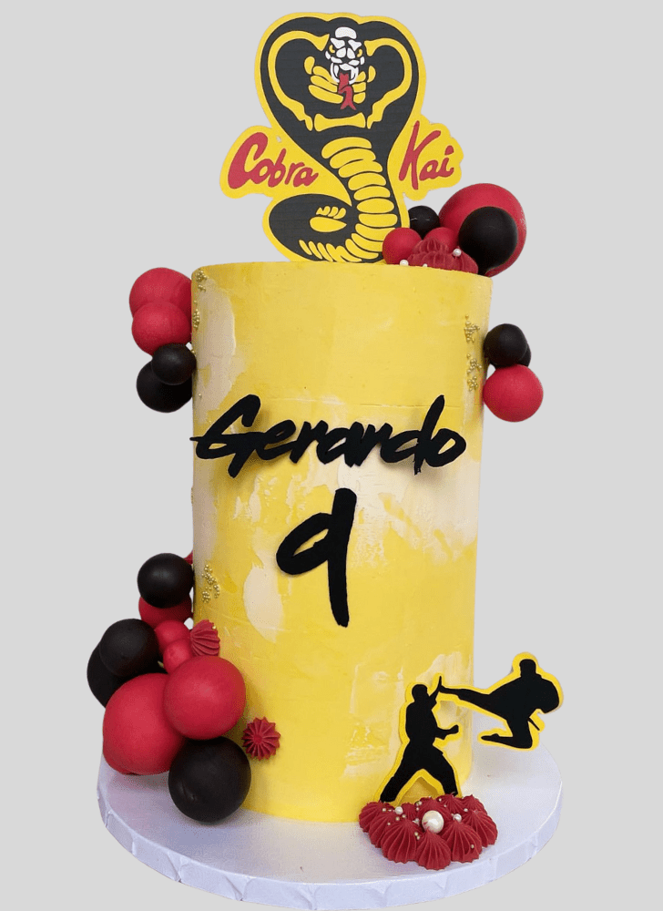 Shapely Cobra Kai Cake