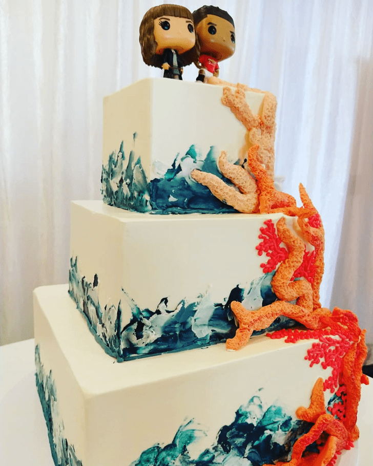 Elegant Coral Cake