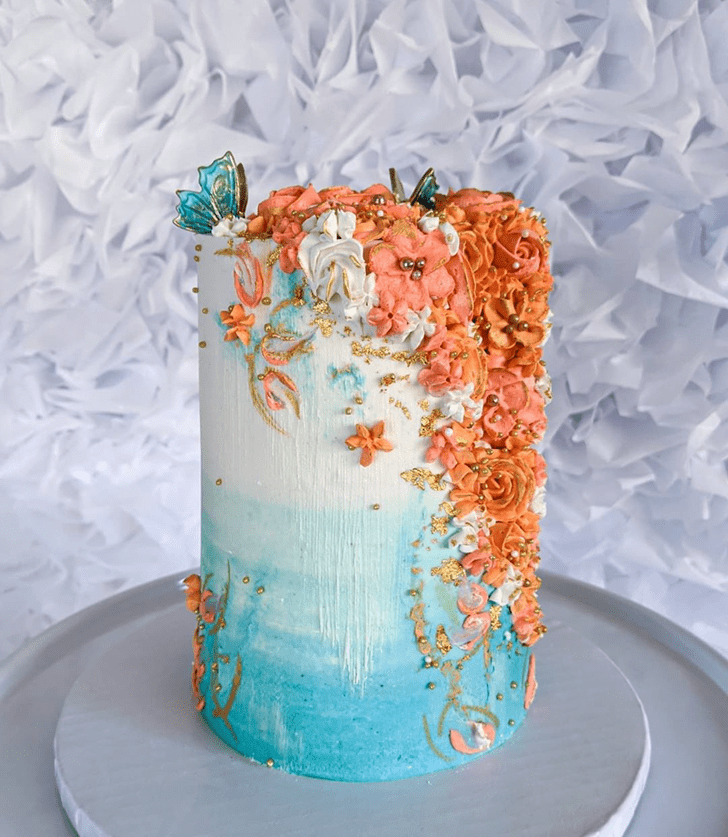 Pleasing Coral Cake