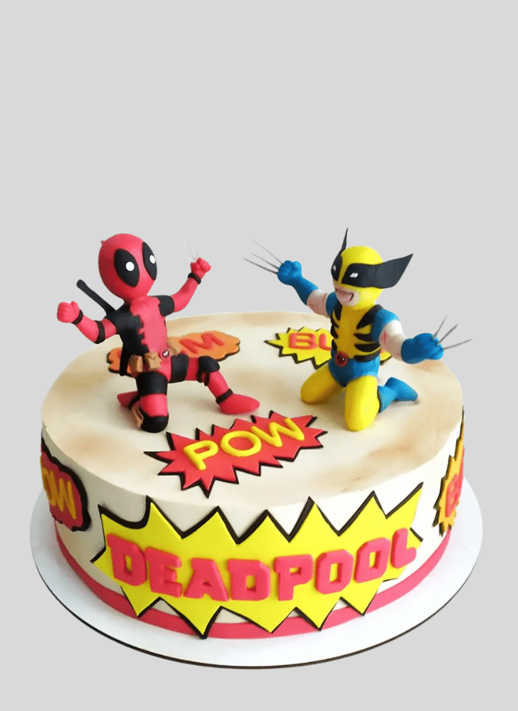 Adorable Deadpool and Wolverine Cake