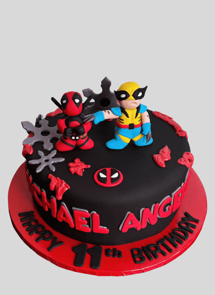 Angelic Deadpool and Wolverine Cake