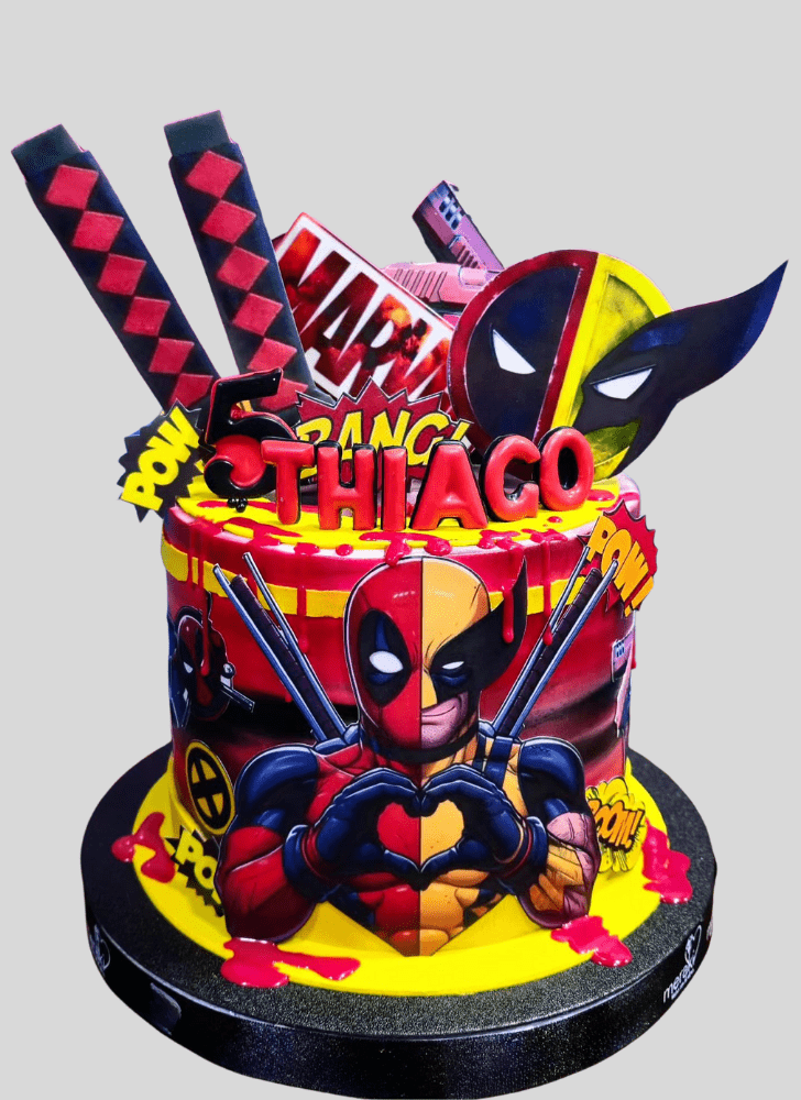 Charming Deadpool and Wolverine Cake